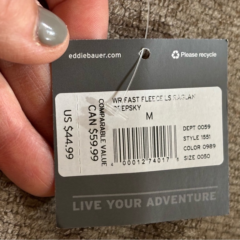 ❤️2/$15 or 3/$21❤️NWT Eddie Bauer Striped 1/4 Zipped Pullover Fleece, Size M - Picture 11 of 11
